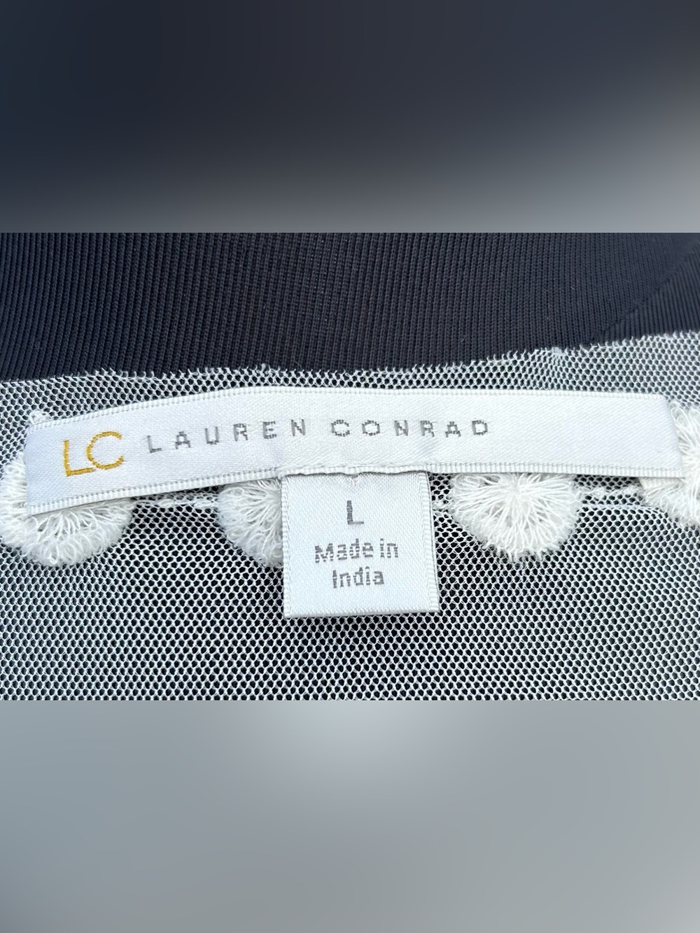 LC Lauren Conrad Coachella Sunrise Ivory Sheer Boho Embroidered Tank Top Size L - Picture 6 of 13